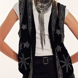 Free People Life of the Party Velvet Vest
